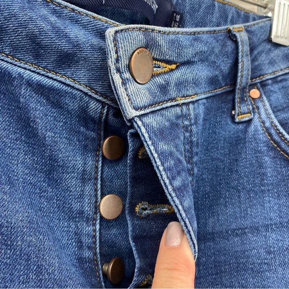 Boden Straight leg Button Fly Jeans Raw Hem size 8 - Picture 5 of 11